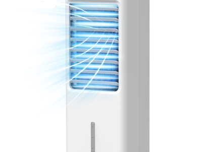 Ventilateur de climatisation mobile portable 5L grand réservoir d'eau 3 vitesses du vent refroidisseur d'air 60 ° large alimentation en air humidification à une clé