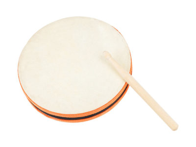 Tambour à main en peau de mouton en bois 20x20cm tambours à main avec baguette SY-98 Instrument de musique Orff