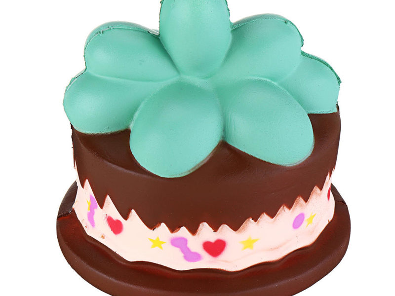 Jouet de rebond ascendant lent de gâteau au chocolat 9CM de plante de Squishy avec le décor de cadeau d'emballage