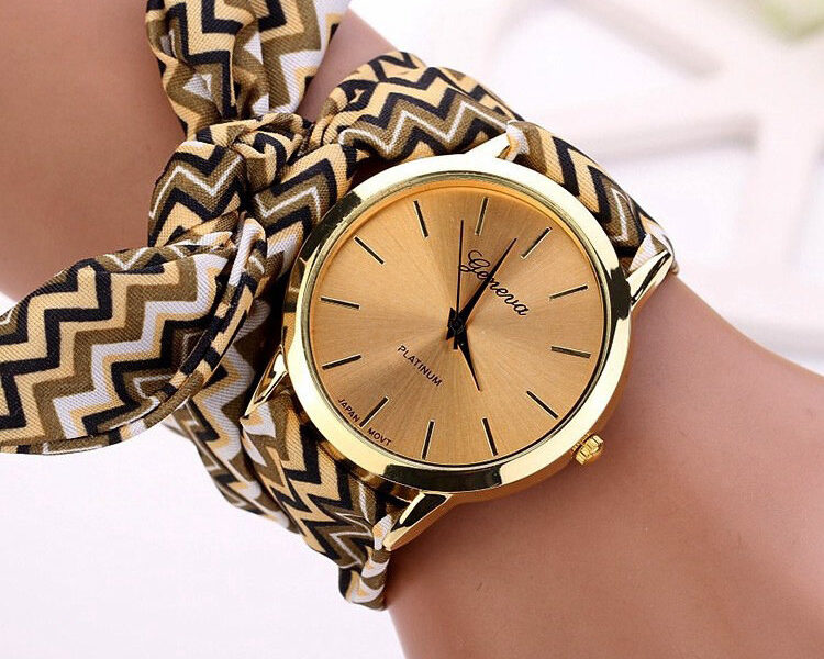 Mode Chic grand cadran rayé bracelet …