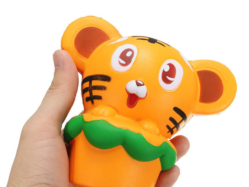 Squishy Tiger 13cm Soft Slow Rising 10s Collection Cadeau Décor Squeeze Stress Reliever Jouet