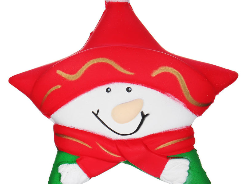 Bonhomme de neige Squishy Stars Décoration de cadeau de Noël 12.5CM avec collection d'emballage