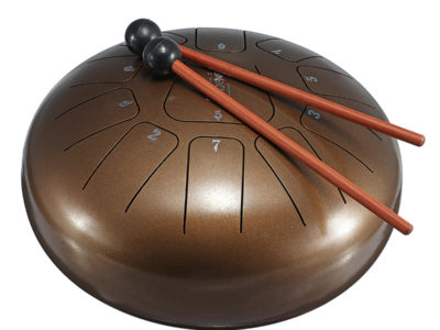 HLURU 10 pouces 11 Notes en acier Bronze Tambours à percussion à langue Instrument à main avec maillets de tambour et sac