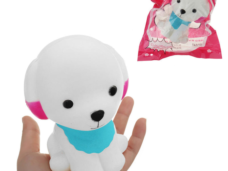 Chiot de dessin animé de nounours Squishy 12.5 * 9.5CM lentement s'élevant avec le cadeau de collection d'emballage Soft jouet