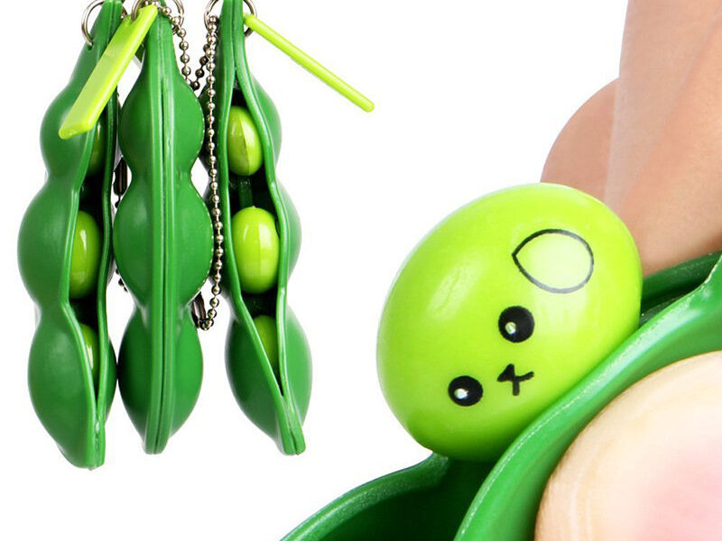 Jouet de Haricot d'Extrusion Mini Jouets Spongieux Doux Pendentifs Anti-stress Boule Spongieux Gadgets Sangle Téléphone