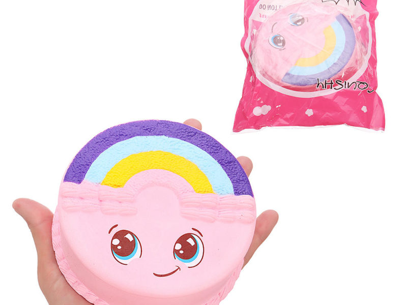 Gâteau de sourire arc-en-ciel Squishy 12CM lente ascension avec le cadeau de collection emballage Soft jouet