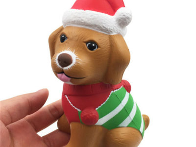 Squishyfun Christmas Puppy Squishy 13 * 8.5 * 6.5cm sous licence lente avec cadeau de collection d'emballage