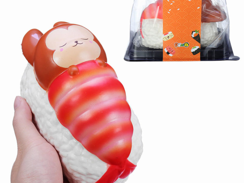 Yummiibear Foxy Squishy Et Couverture De Crevette Jumbo Sushi Jouet Lent Rising Avec La Boîte D'emballage