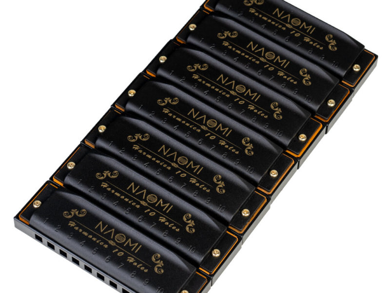 NAOMI 7PCS / Set 10 trous C Key Piedmont Blues Harmonica avec étui