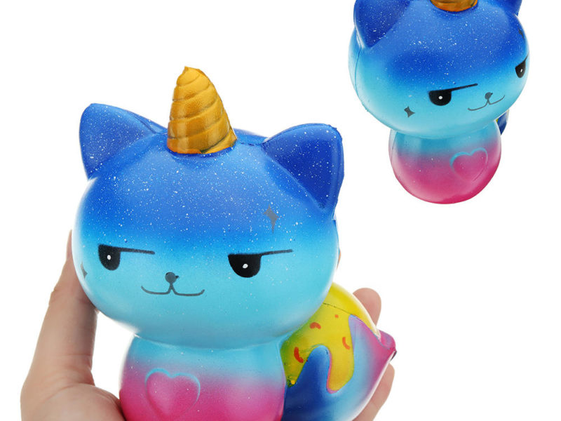 Galaxie Licorne Chat Squishy 12 * 8.2 CM Lente Rising Soft Collection Cadeau Décoration Jouet