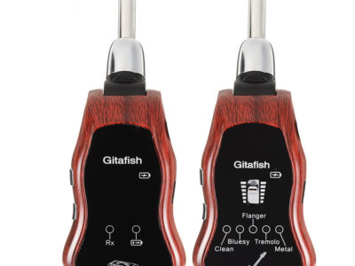 Gitafish K380C Portable UHF Guitare Sans Fil Synthétiser Effector 10 Canaux Variables Amplificateur Intégré Émetteur Récepteur pour Basse Guitare Électrique
