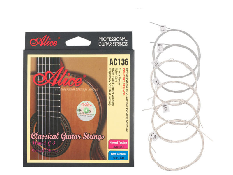 Alices AC136-N cordes guitare classique cristal Nylon cordes cuivre plaqué argent 6 cordes