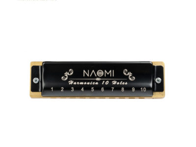 NAOMI 10 trous professionnel Blues Harmonica peigne acrylique anches en laiton clé C avec étui noir