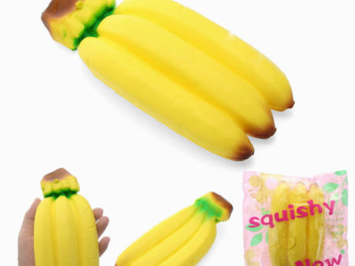 YunXin Squishy Banane Jumbo 20cm Récupération Lente avec Emballage Décor Jouet de Fruit Doux Cadeau de Collection