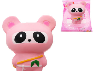 Ours rose Squishy Panda Ninja costume Soft jouet Rising Bag 13,5 cm avec le cadeau d'emballage