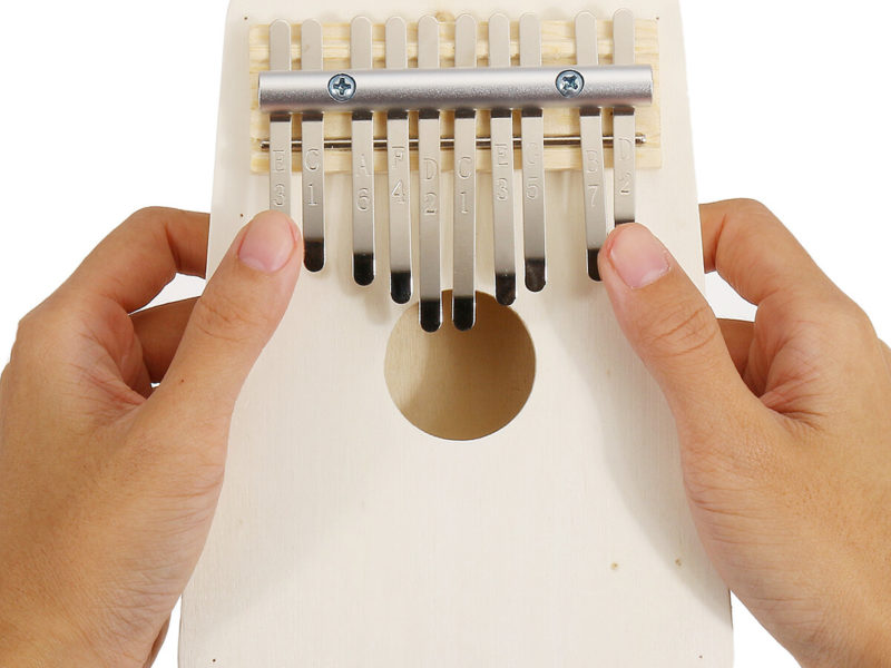 10 touches Kalimba bois pouce piano doigt clavier instrument de musique w / tuning Hammer