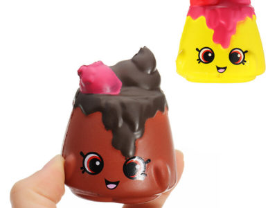 2 Pcs Chocolat Pudding Squishy 6.5 * 3.5 cm Lentement Montant Soft Collection Cadeau Décor Jouet