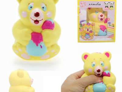 Xinda Squishy Strawberry Bear Holding Honey Pot 12cm Slow Rising Avec Emballage Collection Gift Toy