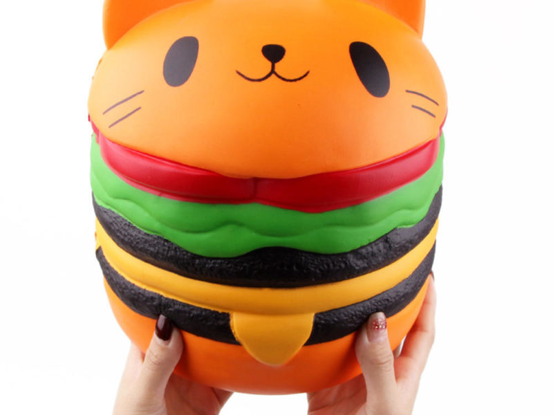 SanQi Elan Énorme Chat Burger Squishy 8.66 '' Énorme Jumbo 22CM Soft Ralentissant Avec Emballage Cadeau Géant Jouet