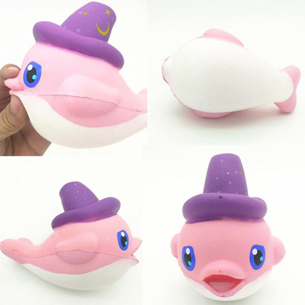 Squishy Slow Rising Kawaii Whale Soft Squeeze Cute Dolphin Cell Phone Strap Pâte à pain Stretchy Toy