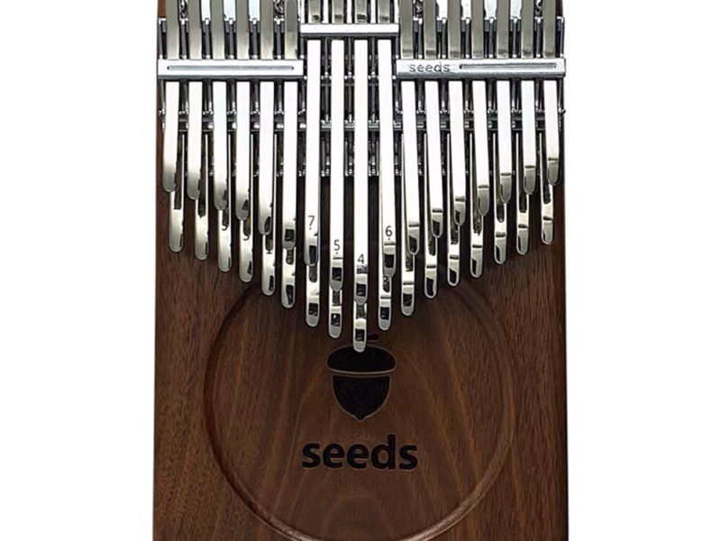 Graines 34 Touches Kalimba Double Plaque Doigt Pinao Pouce Acajou Noyer Bois Clavier Instrument de Musique