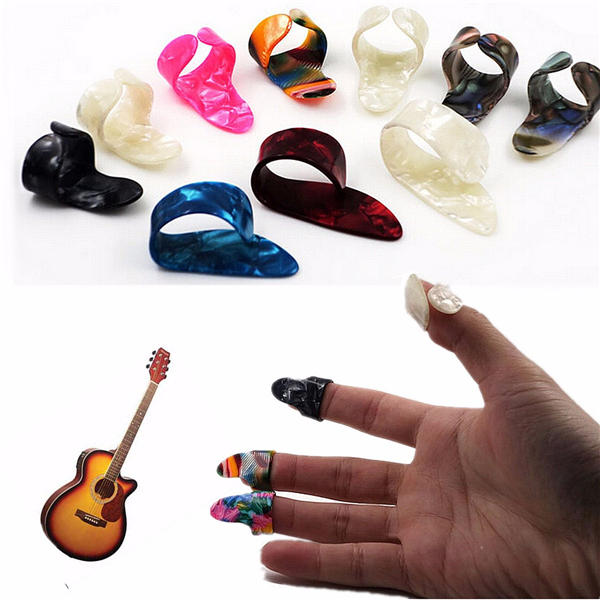 Choix de pinces à ongles en plastique pour guitare Sélection de 3 doigts + 1 sélection de pouce