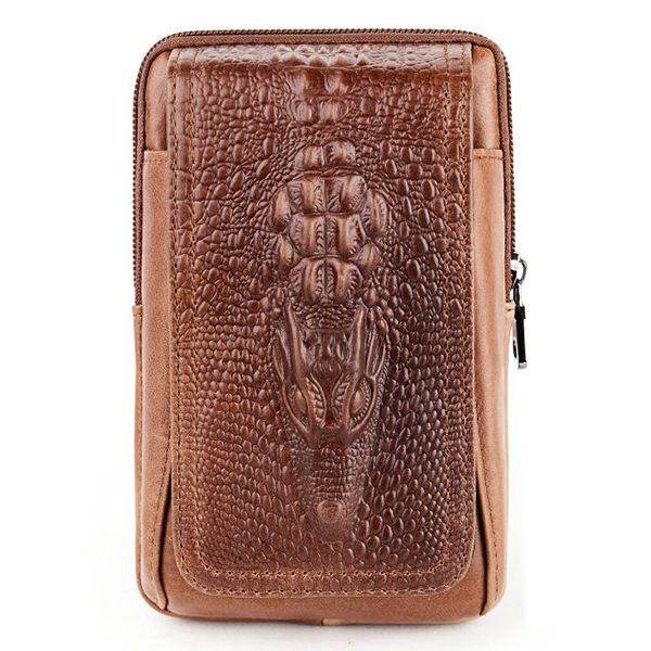 Croc en relief en cuir 6in poche de téléphone ceinture Hip …