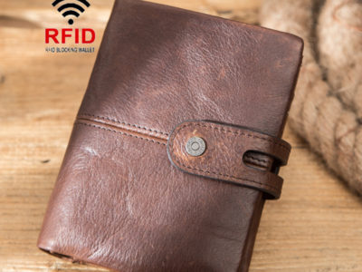 Hommes en cuir véritable RFID Anti-vol …