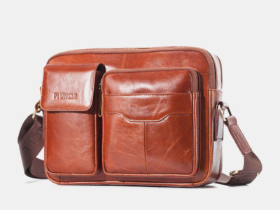 Hommes en cuir véritable grande capacité sac bandoulière sac d'affaires pour …