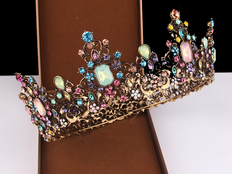 Or Vintage Incrusté Diamant Coloré Hairband …