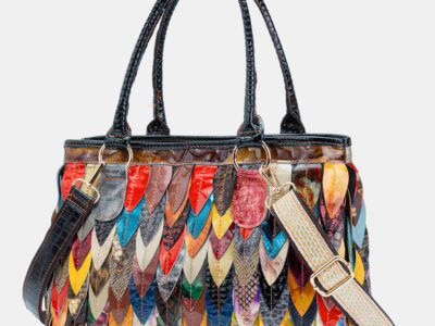 Femmes en cuir véritable patchwork fourre-tout …