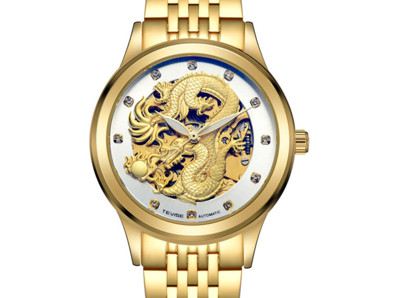 TEVISE 9006 Montre Mécanique Hommes Femmes Creux Dragon Phoenix Montre En …
