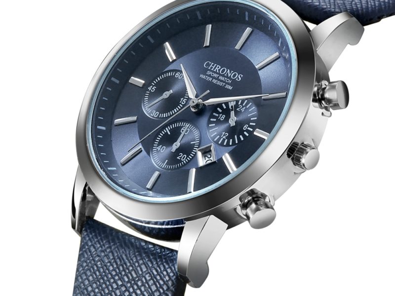 CHRONOS Casual Style Calendrier Hommes Montre-Bracelet Faux Petit Cadrans Bracelet en …