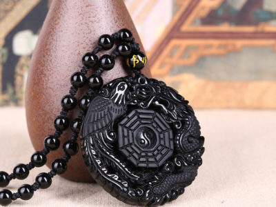 Black Obsidian Lucky Pendentif Tai Ji …