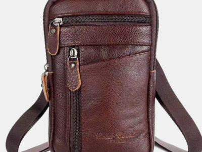 Hommes en cuir véritable multi-portage antivol …