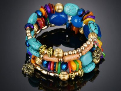 Retro Turquoise Winding Bracelet Multi-Layer Bracelet …