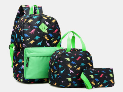 Femmes 3pcs imprimé dinosaure école sac …