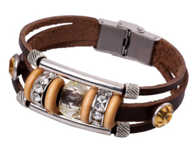 Retro bracelet en cuir véritable bracelet …