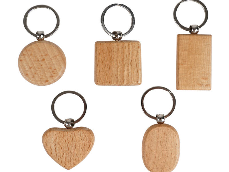 TWOTREES® 5 porte-clés en bois vierges …