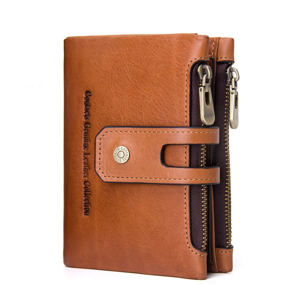 Portefeuille multi-cartes en cuir véritable vintage …