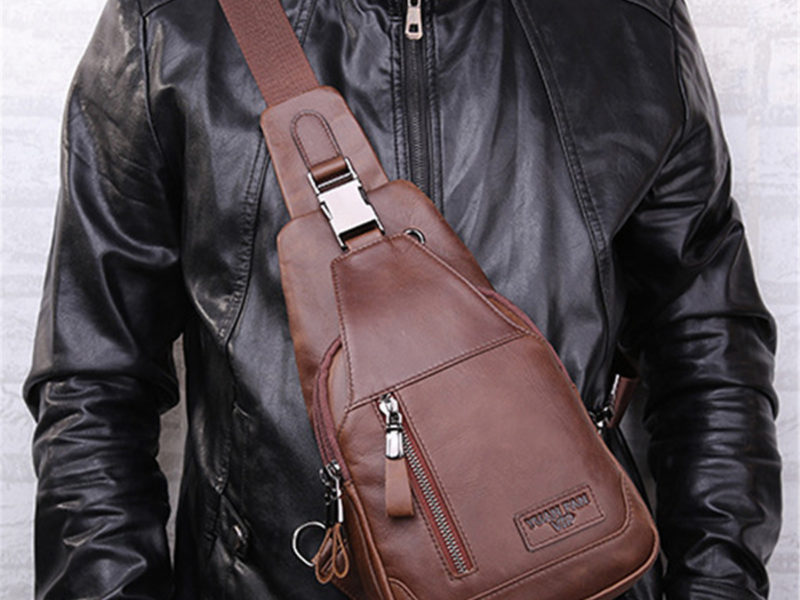 Ekphero Hommes Casuals en Cuir Véritable …
