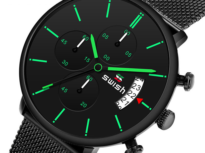 SWISH 0061 Mode Hommes Montre 3ATM …