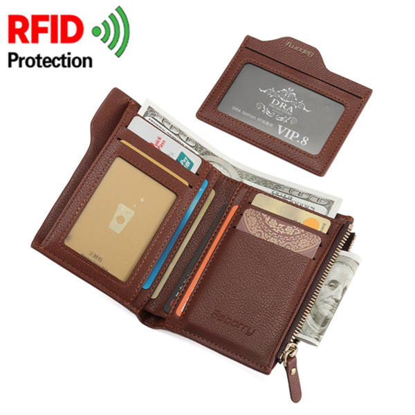 Homme RFID Portefeuille de Bolocage Sécurisée 6 Fentes pour Cartes Courte …