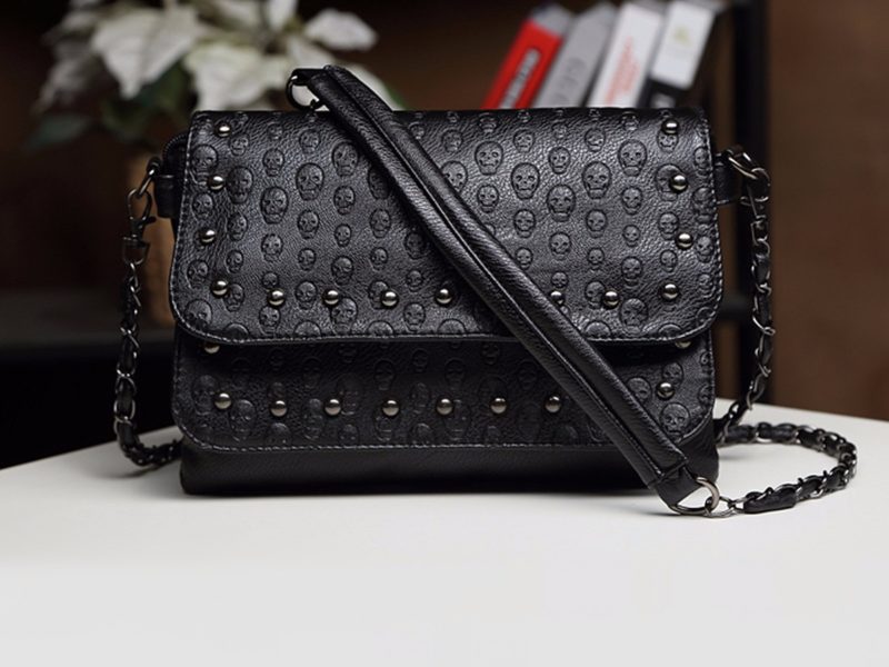Fashion Women Lady Leather Skull Handbag …