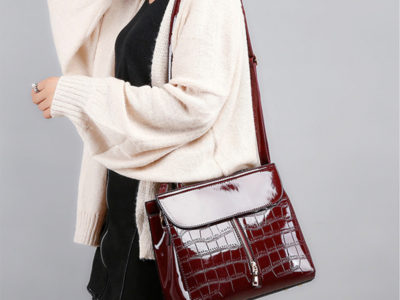 Mode féminine Portable sac en cuir verni Sac à main motif …