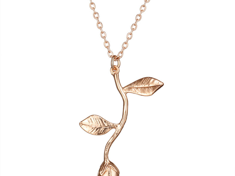 Trendy Trois-couleurs Rose Fleur Pendentif Collier …