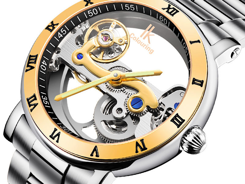 IK COLORANT 98399 Business Style Men Montre-bracelet en acier inoxydable Strap …