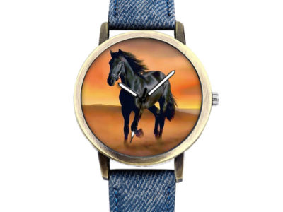 Casual Black Horse Desert Dial All-Match …