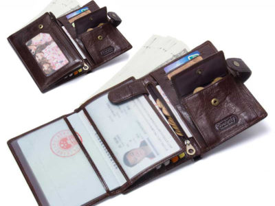 Porte-passeport multi-fonction pour homme en cuir …