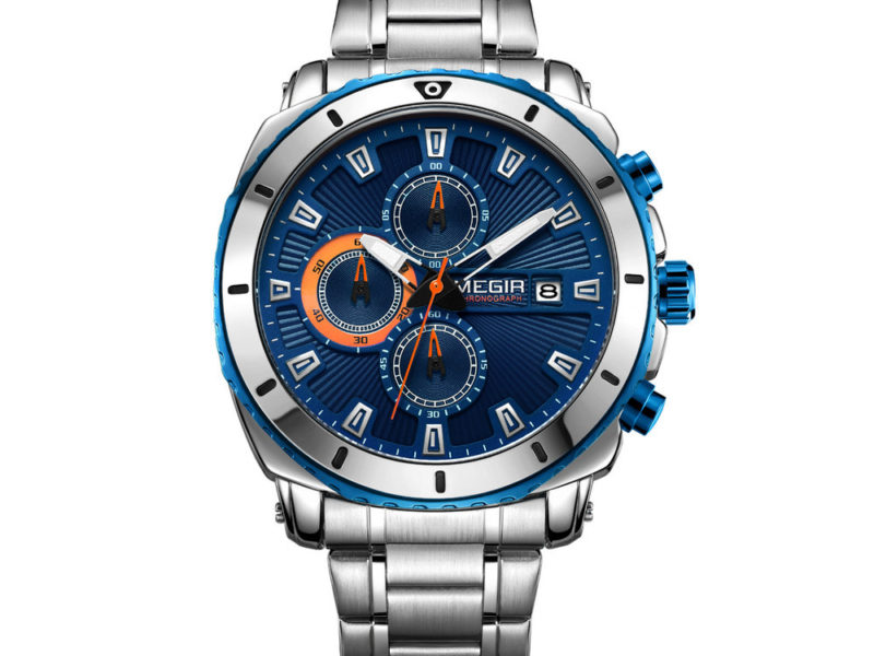 MEGIR 2075 Business Style Chronographe Luminous Date Affichage Bracelet Fermoir Acier …